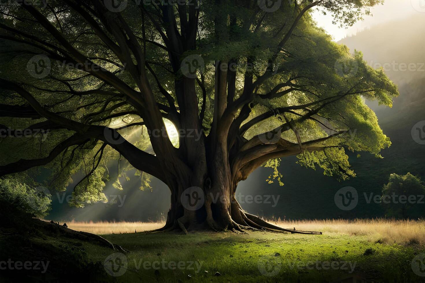 The stunning landscape of the ancient trees. . photo