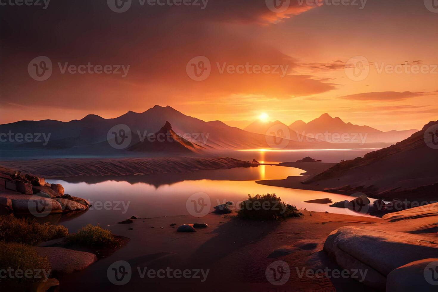 A fire atmospheric hyper realistic world. . photo