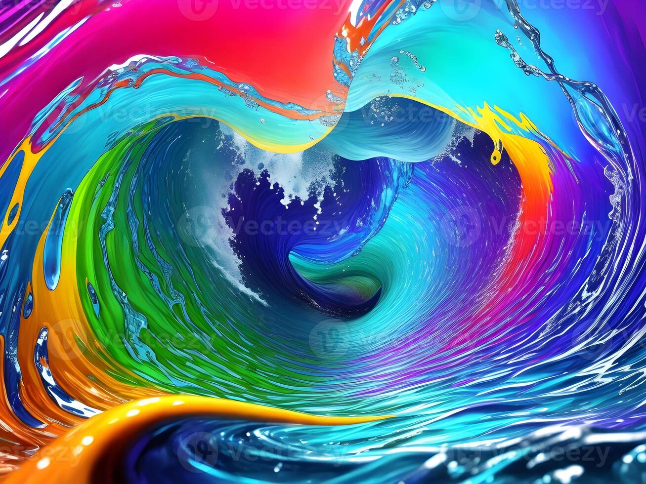Colorful water flow background. . photo