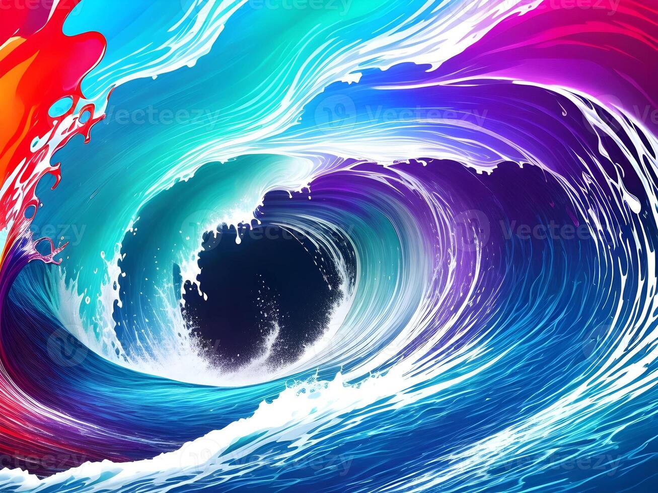 Colorful water flow background. . photo