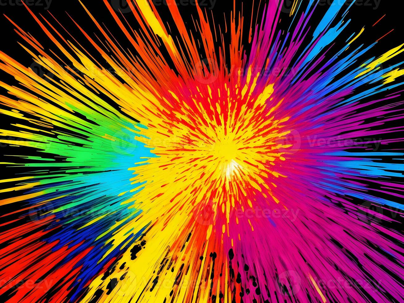 Colorful explosion art painting texture wall background. Generative ai. photo