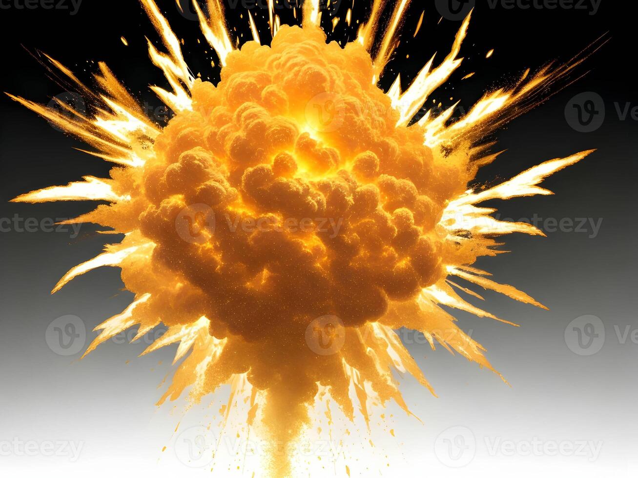 golden explosions isolated on transparent background. . photo