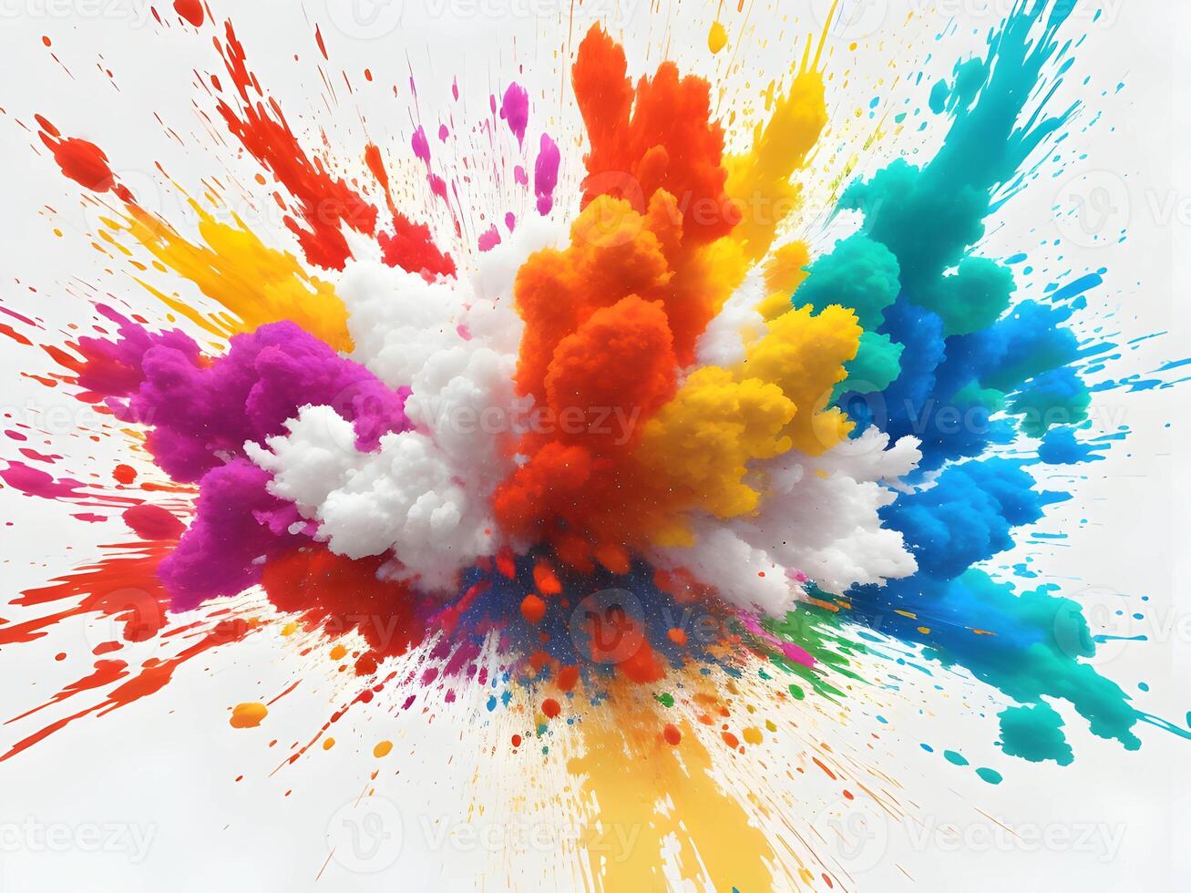 colorful explosions isolated on transparent background. . photo