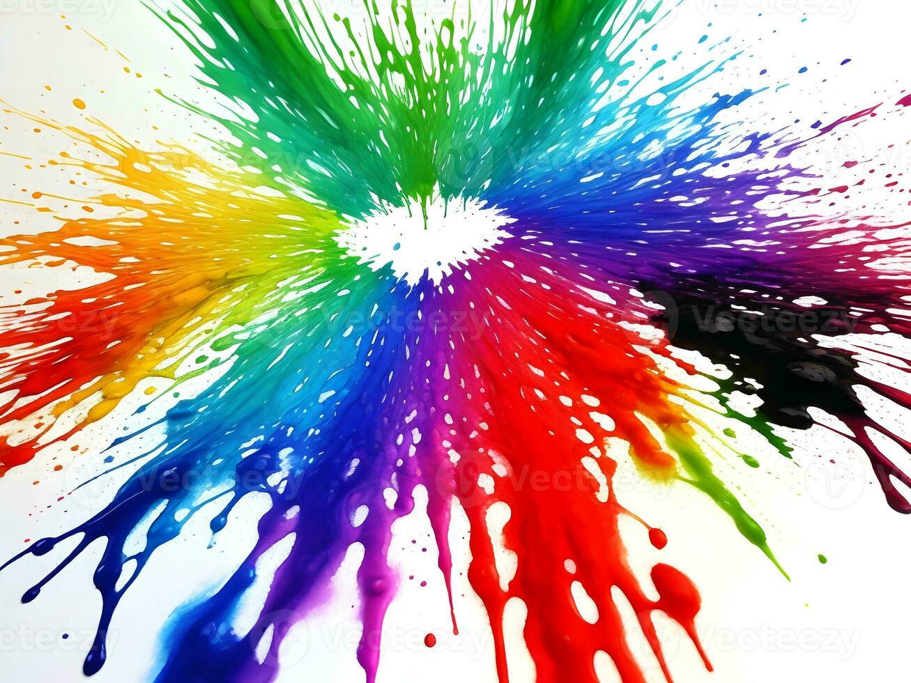 Colorful explosion with high-speed vivid color powder. Generative ai. photo