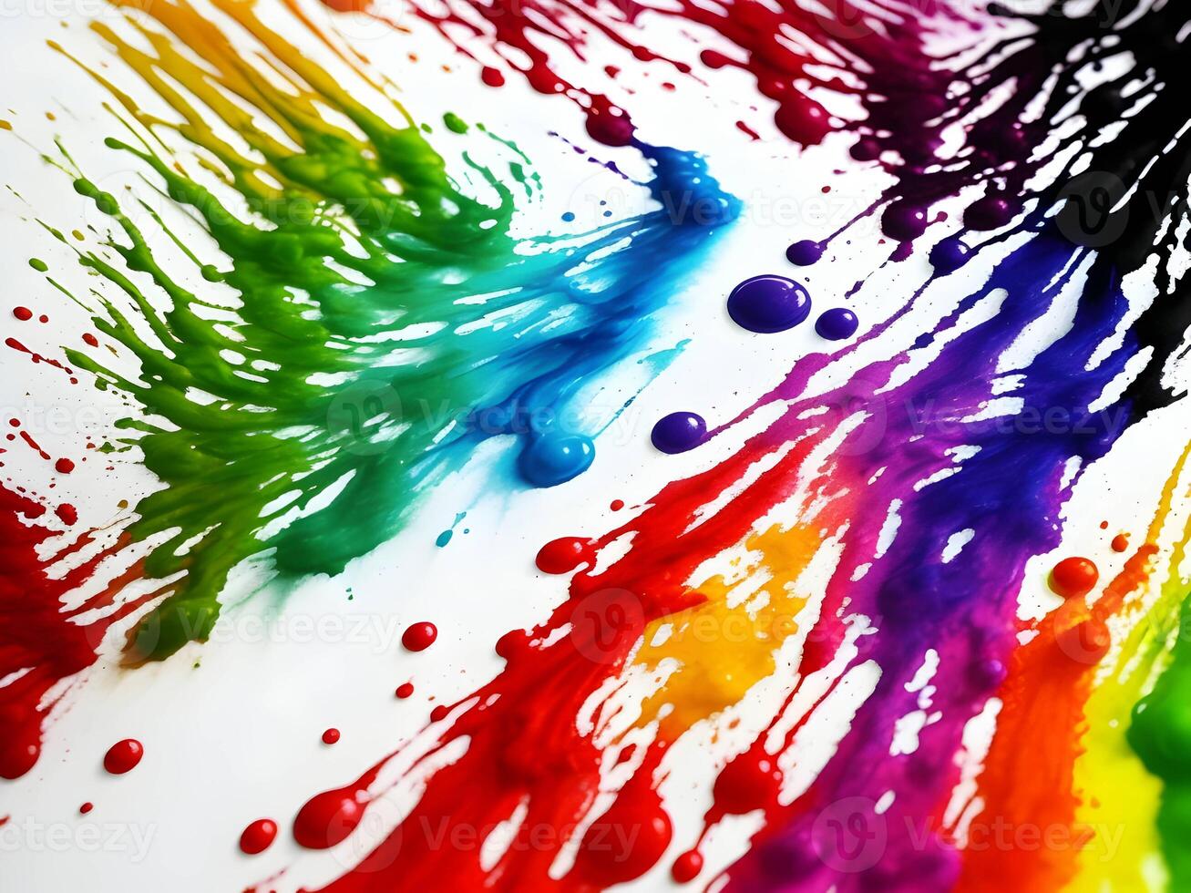 Colorful explosion with high-speed vivid color powder. Generative ai. photo