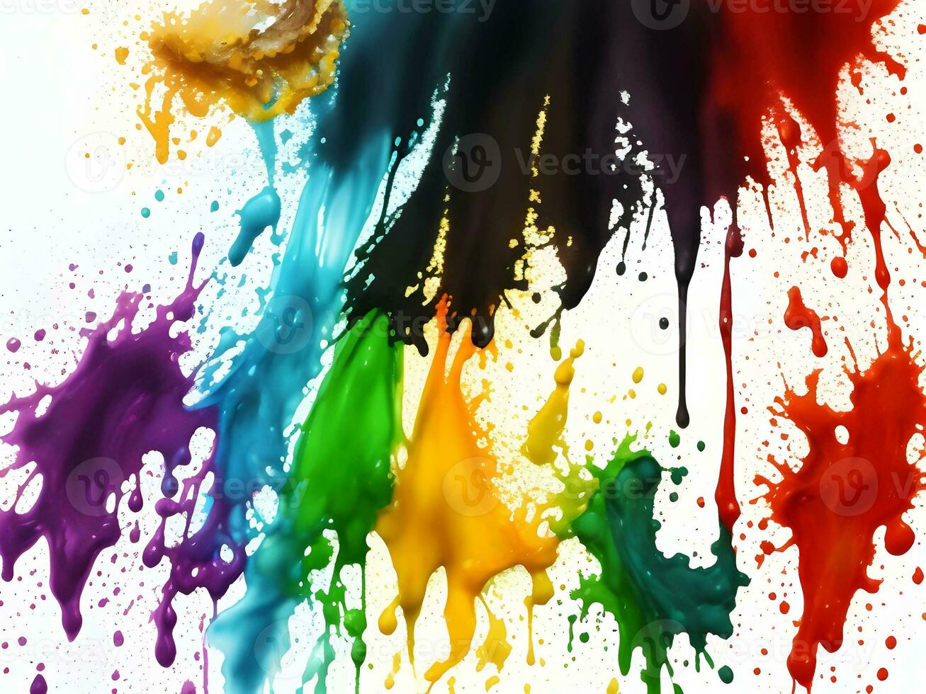 Colorful explosion with high-speed vivid color powder. Generative ai. photo