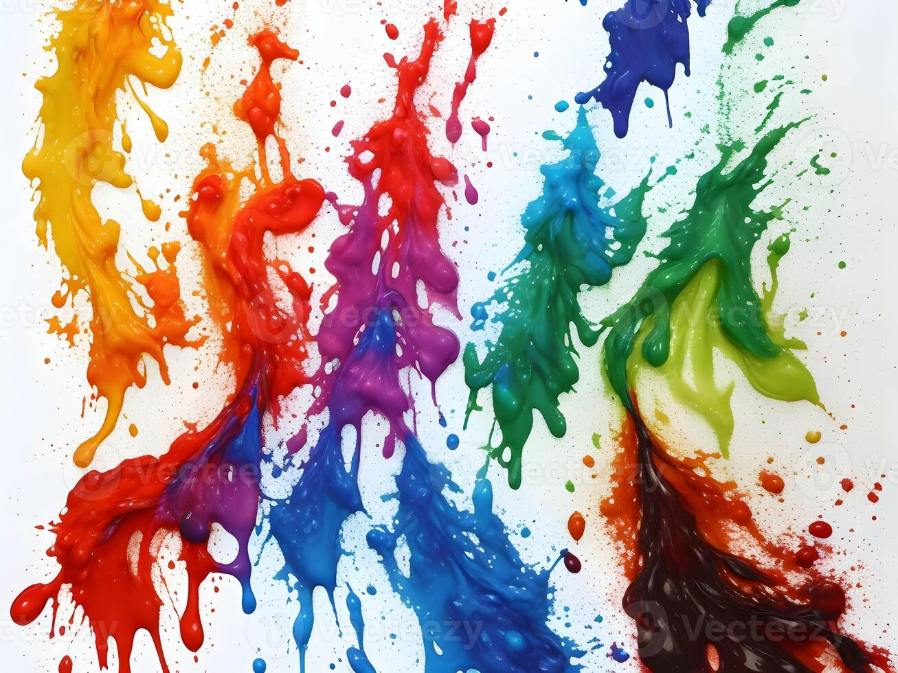 Colorful explosion with high-speed vivid color powder. . photo