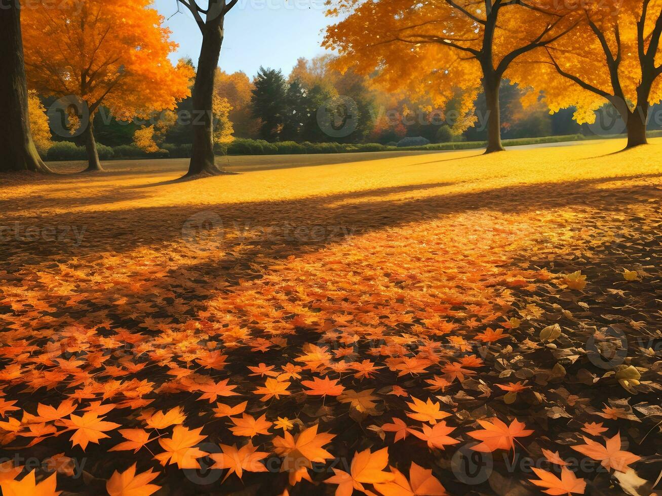 Autumn season leaves the plant scene, AI generation. photo
