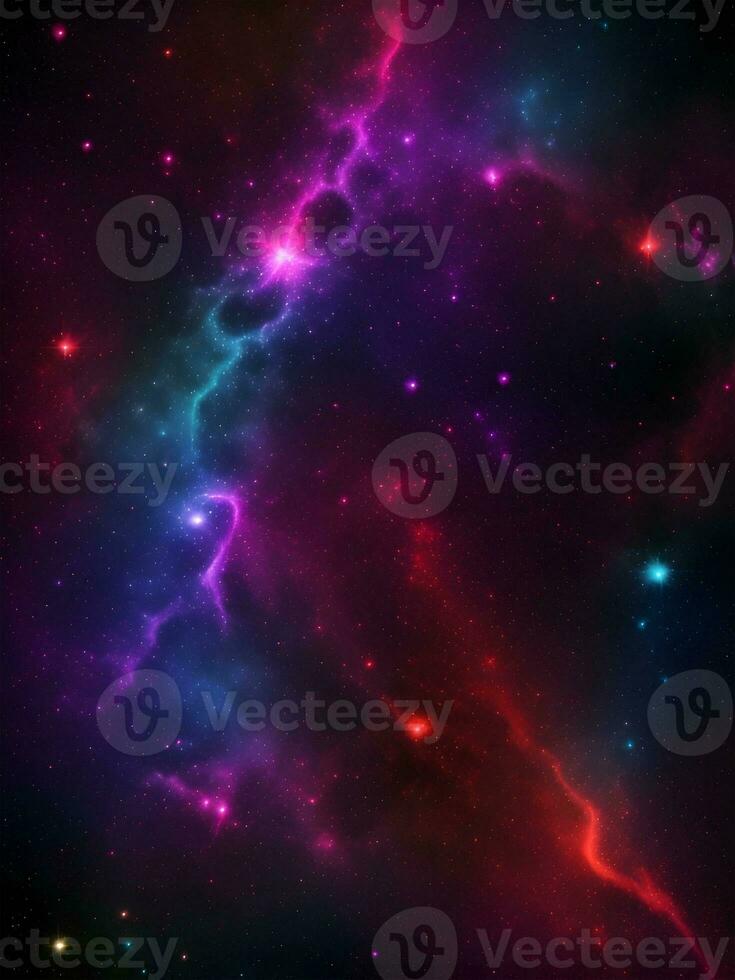 colorful nebula galaxy on a black background. Generative ai. photo