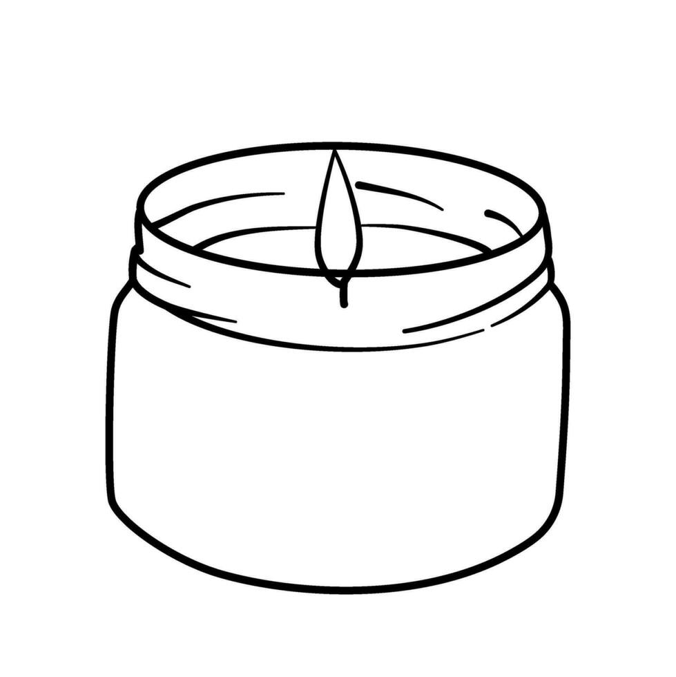 candle line art home decor vector illustration