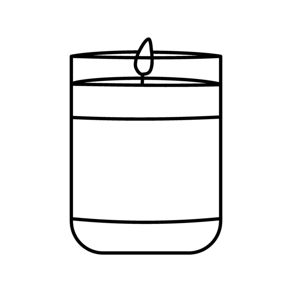 candle line art home decor vector illustration