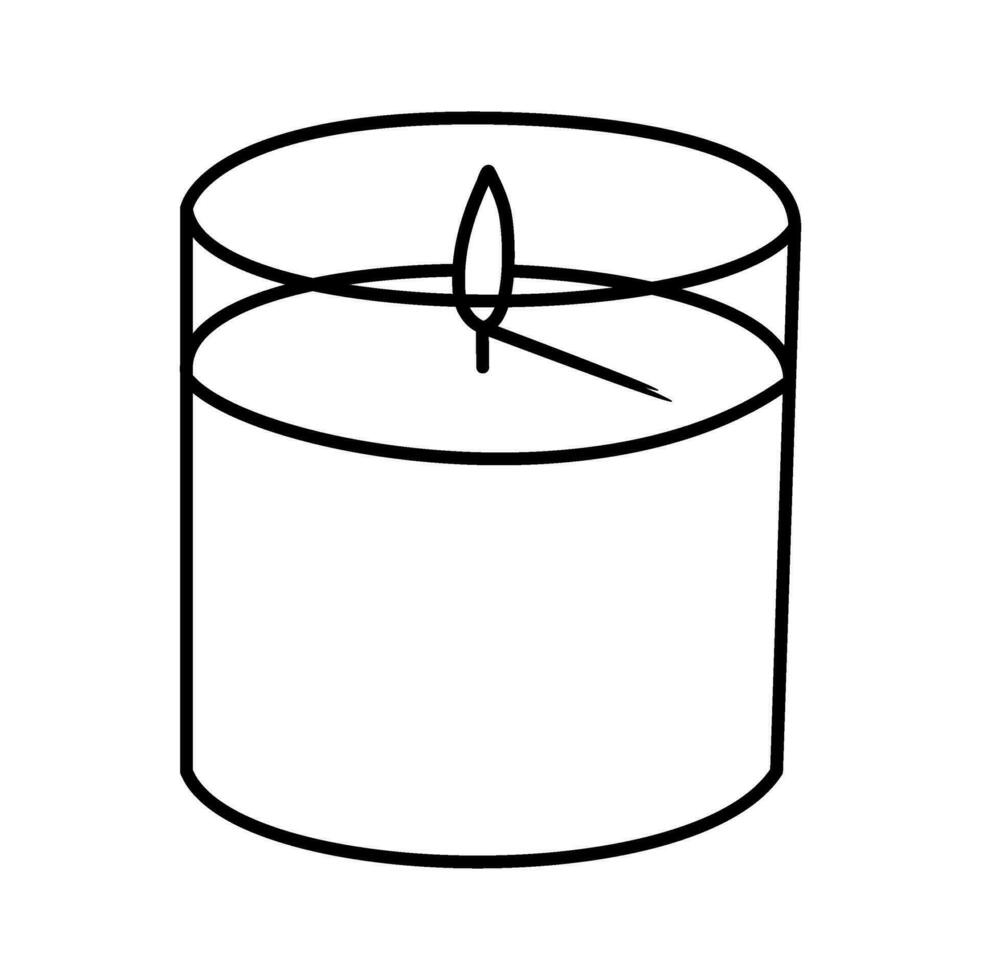 candle line art home decor vector illustration