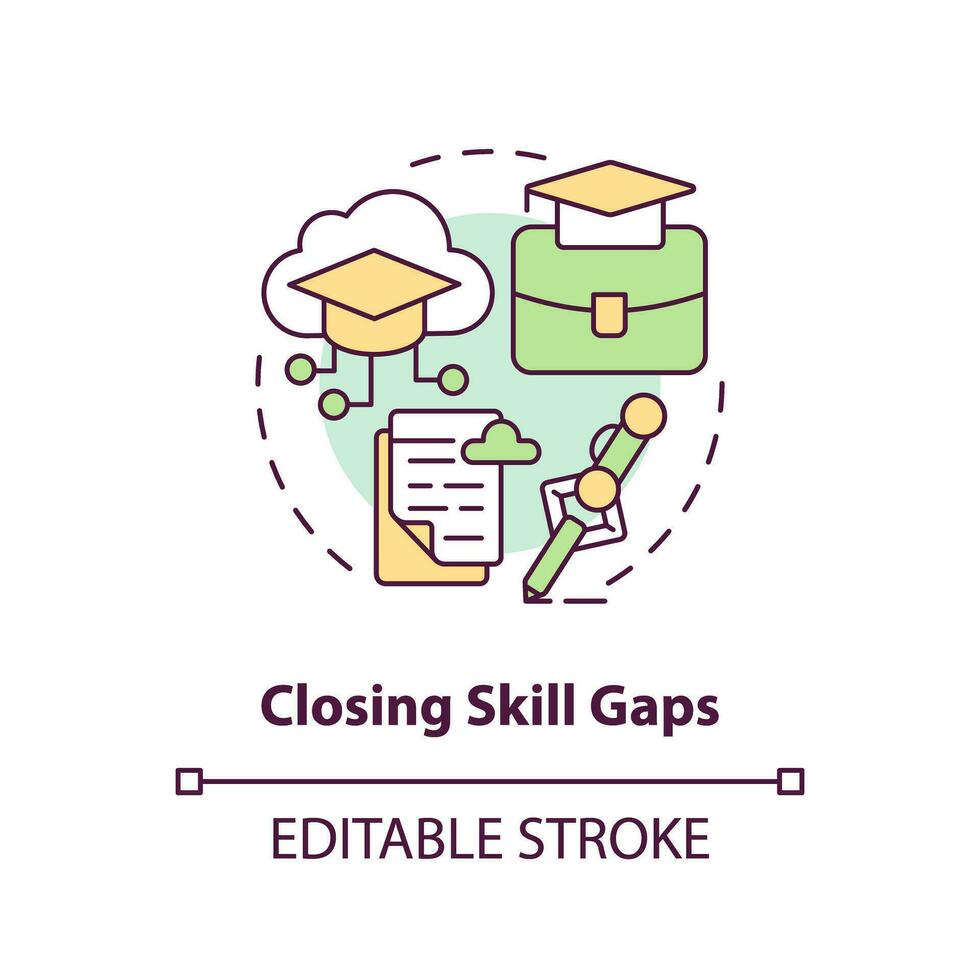 2D multicolor icon representing improved accessibility in AI education, isolated vector illustration, innovation in education.