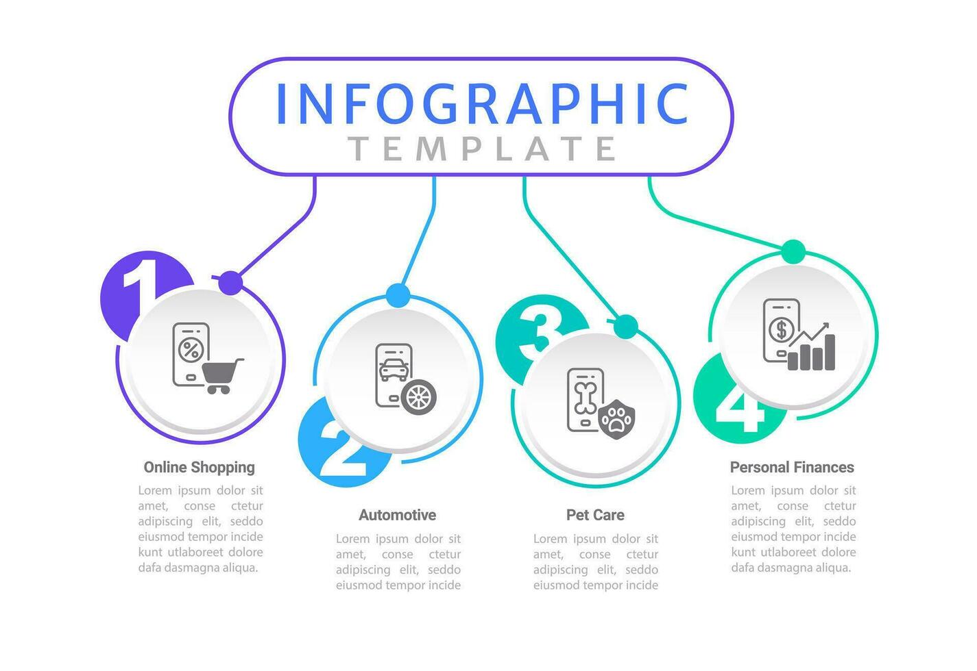 Daily routine apps infographic chart design template. Personal productivity tool. Editable infochart with icons. Instructional graphics with 4 step sequence. Visual data presentation vector