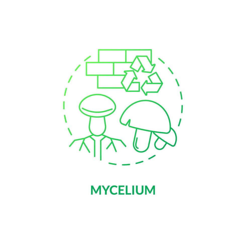 Mycelium green gradient concept icon. Organic material. Sustainable architecture. Mushroom building idea thin line illustration. Isolated outline drawing vector