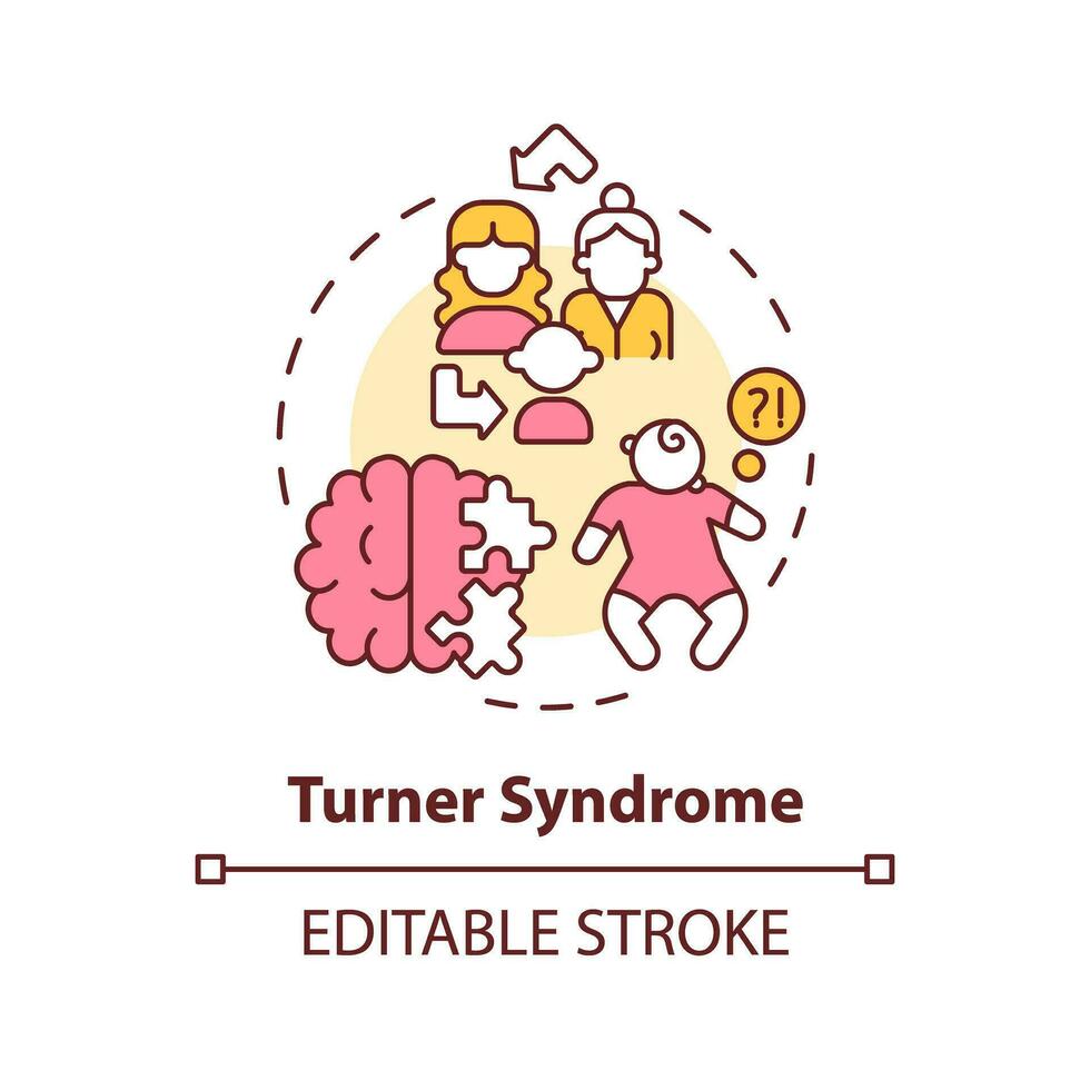 Turner syndrome concept icon. Affects only women. Hereditary disease