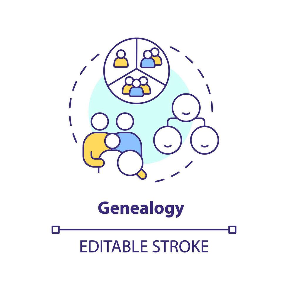 Genealogical research motivation blue circle infographic template. Data visualization with 5 steps. Editable timeline info chart. Workflow layout with line icons vector