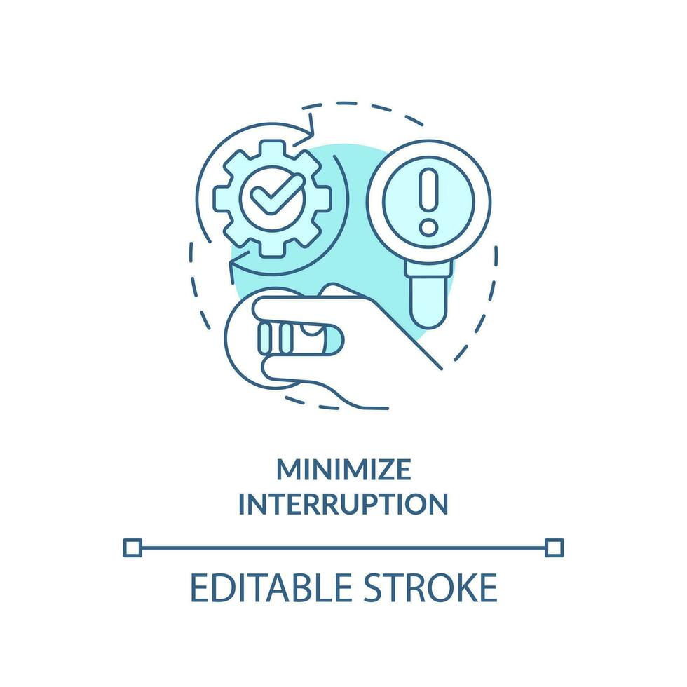 Minimize interruption blue concept icon. Disaster recovery plan benefit abstract idea thin line illustration. Isolated outline drawing. Editable stroke vector
