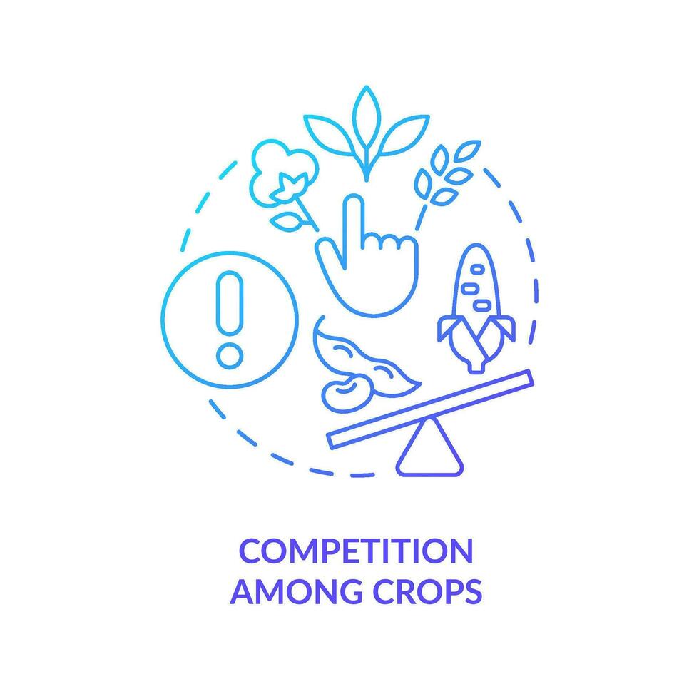 Competition among crops blue gradient concept icon. Profitable plants. Harvest income risk. Agro strategy abstract idea thin line illustration. Isolated outline drawing vector