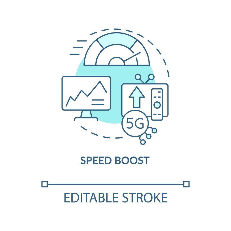 Improve connection speed turquoise concept icon. Involve IoT technologies abstract idea thin line illustration. Isolated outline drawing. Editable stroke vector