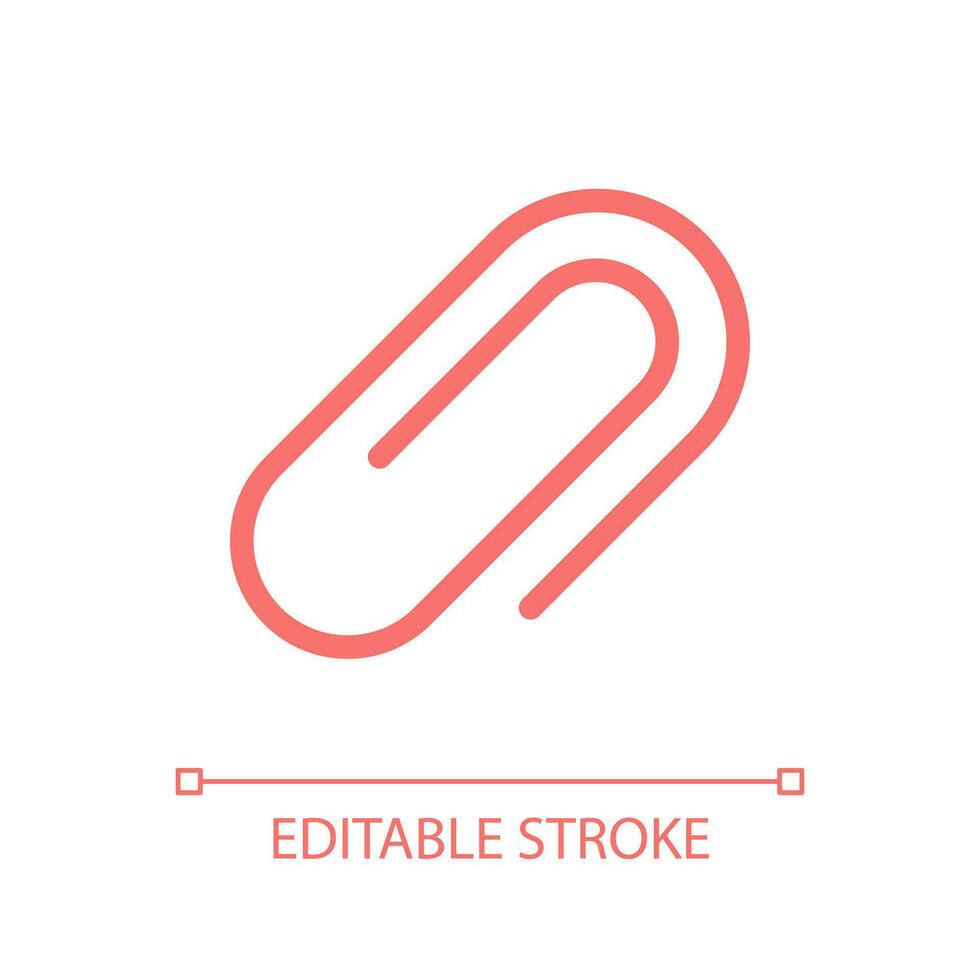 Paperclip pixel perfect glassmorphism ui icon. Stationery supply. Color filled line element with transparency. Vector pictogram in glass morphism style. Editable stroke