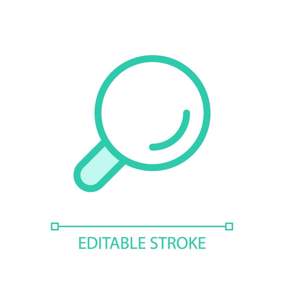 Magnifying glass pixel perfect glassmorphism ui icon. Enlarging screen. Color filled line element with transparency. Vector pictogram in glass morphism style. Editable stroke