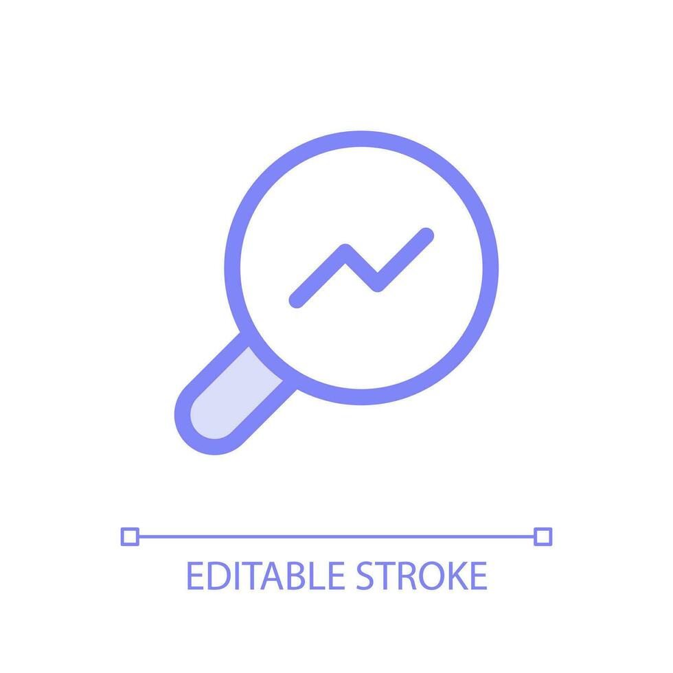 Analytic tool pixel perfect glassmorphism ui icon. Data research. Color filled line element with transparency. Vector pictogram in glass morphism style. Editable stroke