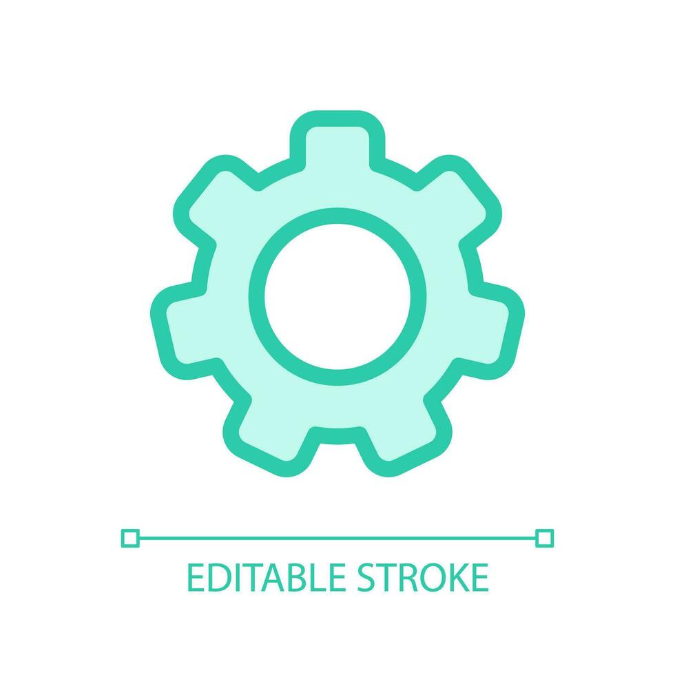Settings gear pixel perfect glassmorphism ui icon. Device configuration. Color filled line element with transparency. Vector pictogram in glass morphism style. Editable stroke