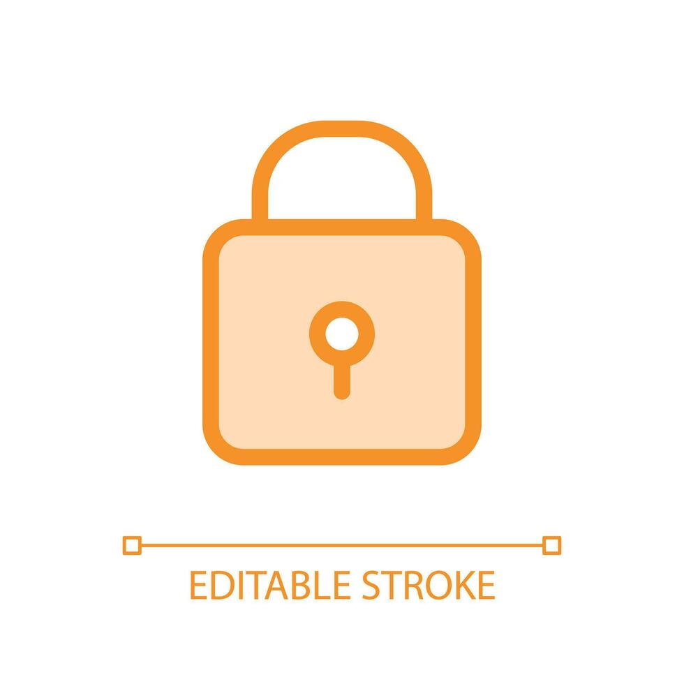 Padlock pixel perfect glassmorphism ui icon. Protection. Cyber security. Color filled line element with transparency. Vector pictogram in glass morphism style. Editable stroke