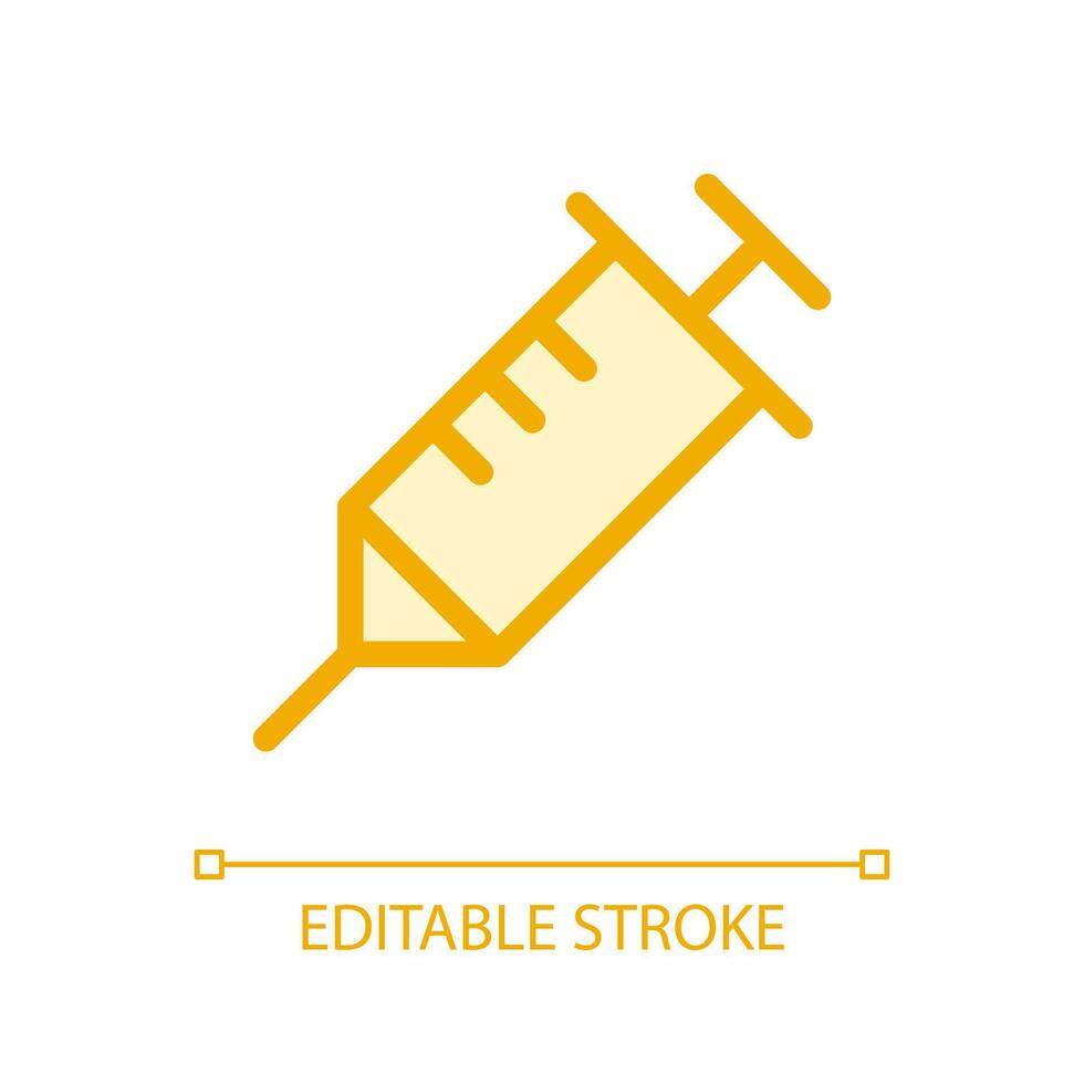 Syringe pixel perfect glassmorphism ui icon. Vaccination and immunization. Color filled line element with transparency. Vector pictogram in glass morphism style. Editable stroke