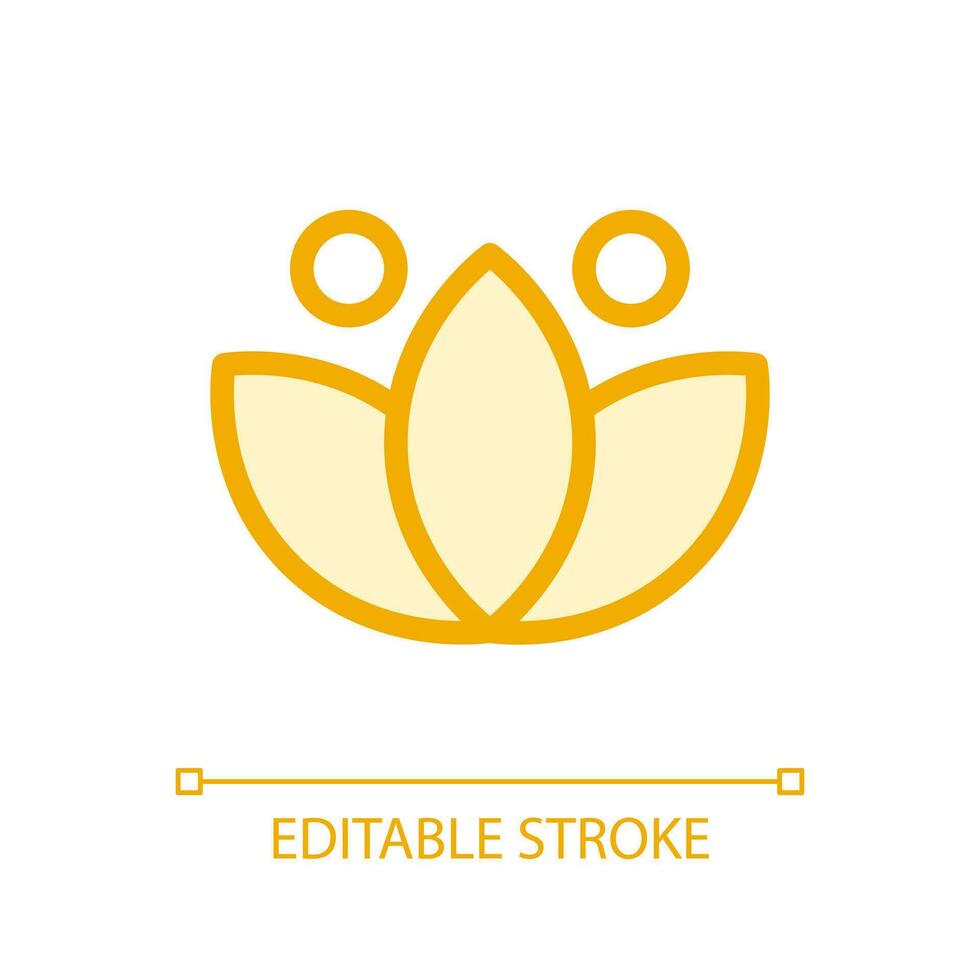 Lotus pixel perfect glassmorphism ui icon. Meditation sign. Inner calmness. Color filled line element with transparency. Vector pictogram in glass morphism style. Editable stroke