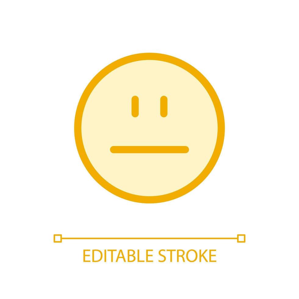 Neutral emoji pixel perfect glassmorphism ui icon. Customer feedback. Color filled line element with transparency. Vector pictogram in glass morphism style. Editable stroke