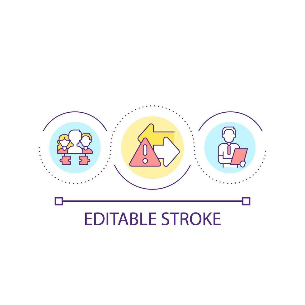 Detection issues loop concept icon. Behavioral research. Customers feedbacks. Consumer management abstract idea thin line illustration. Isolated outline drawing. Editable stroke vector