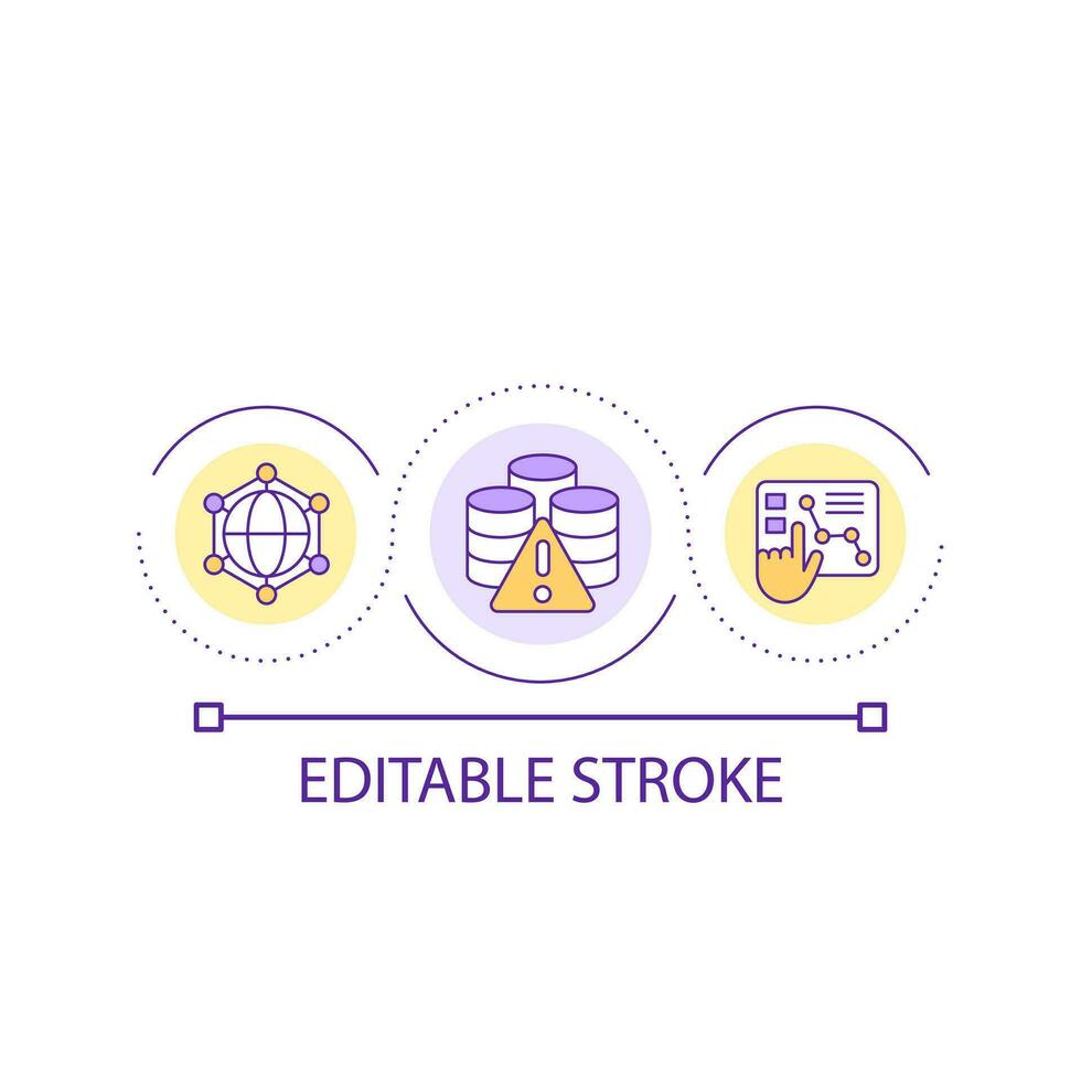 Network connection loop concept icon. Digital storage problem. Internet issues. Detection error abstract idea thin line illustration. Isolated outline drawing. Editable stroke vector
