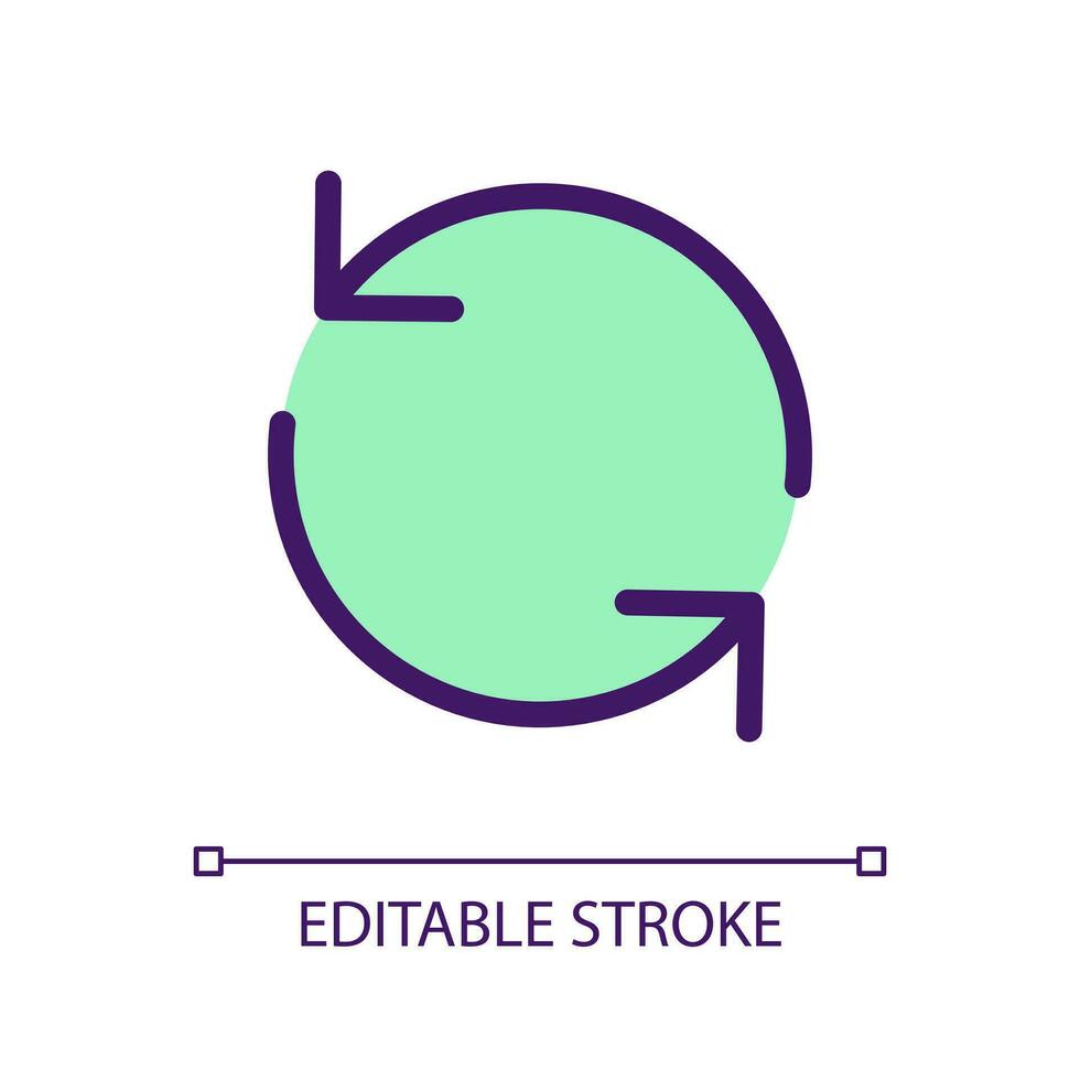 Reload pixel perfect RGB color ui icon. Translation in process. Synchronization. Simple filled line element. GUI, UX design for mobile app. Vector isolated pictogram. Editable stroke
