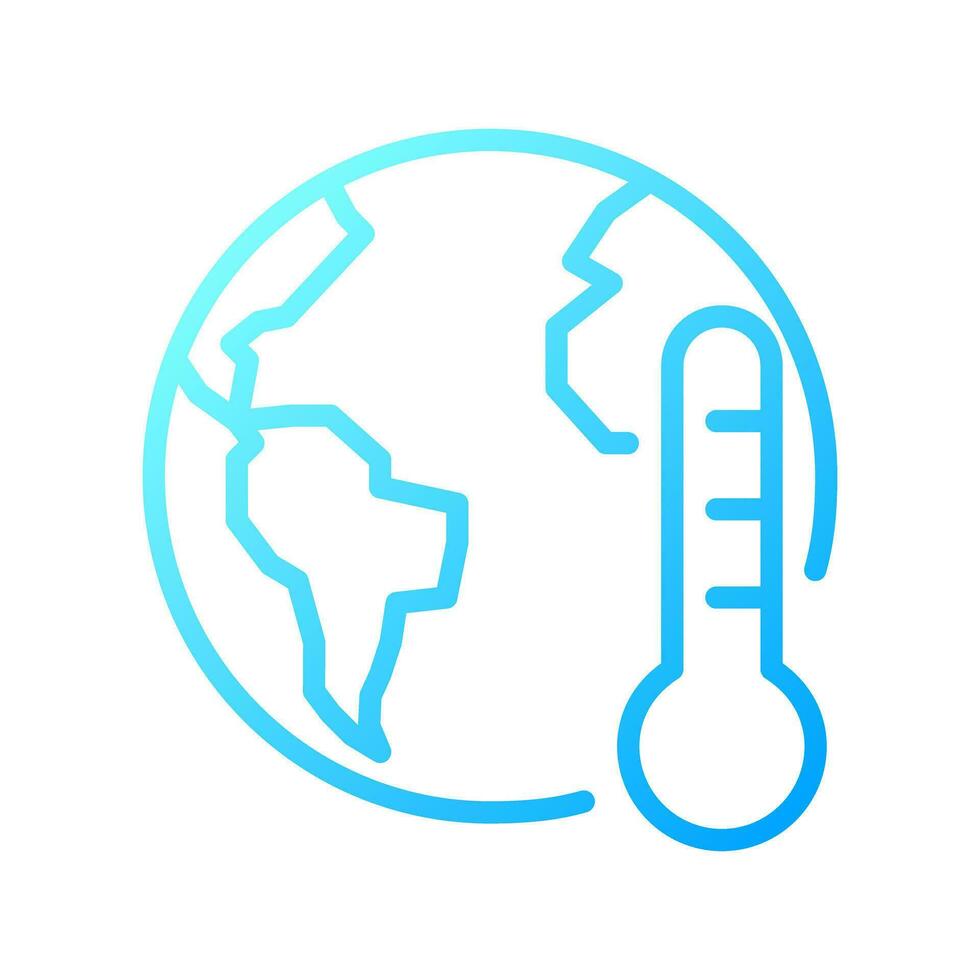 Global warming pixel perfect gradient linear vector icon. Climate changes. Hot weather. Ecological issue. Thin line color symbol. Modern style pictogram. Vector isolated outline drawing