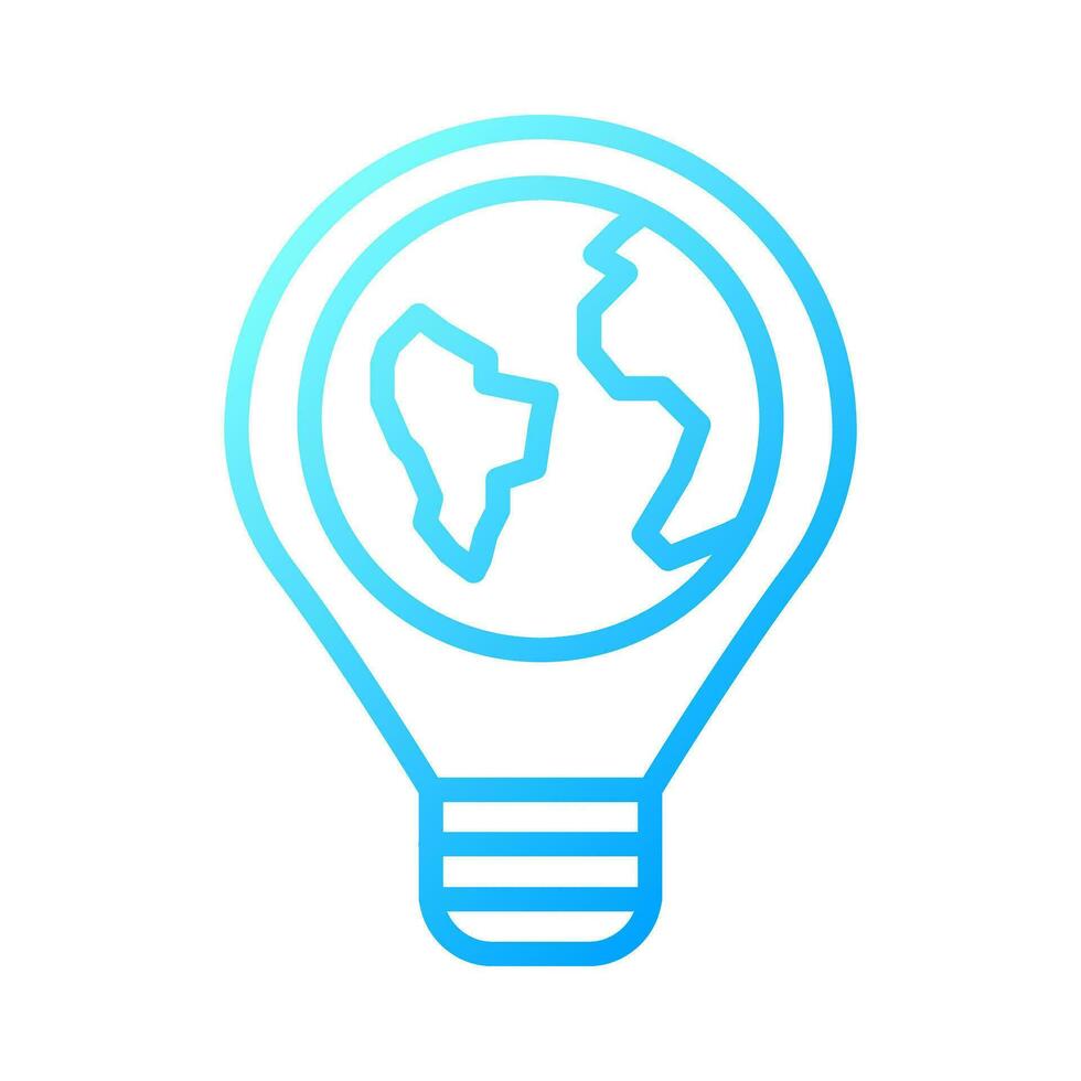Global innovation pixel perfect gradient linear vector icon. World with lightbulb. Earth globe. Energy sustainability. Thin line color symbol. Modern style pictogram. Vector isolated outline drawing