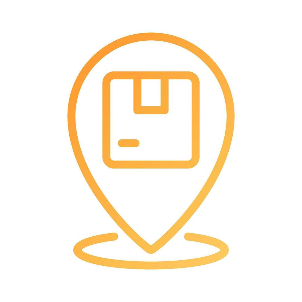 Deliver to location pixel perfect gradient linear vector icon. Courier service. Parcel shipment to address. Recipient. Thin line color symbol. Modern style pictogram. Vector isolated outline drawing