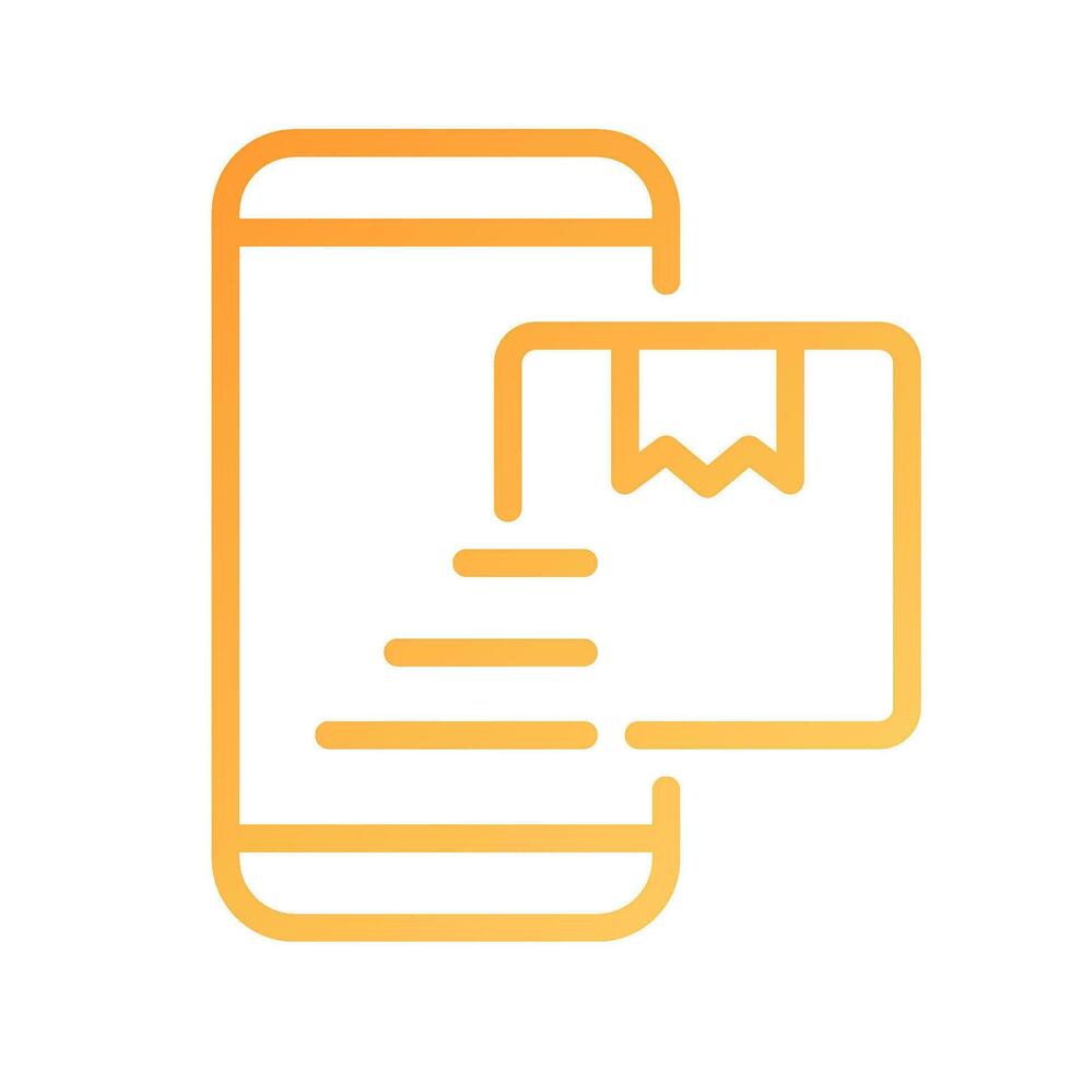 Online delivery service pixel perfect gradient linear vector icon. Order food on internet. Smartphone application. Thin line color symbol. Modern style pictogram. Vector isolated outline drawing