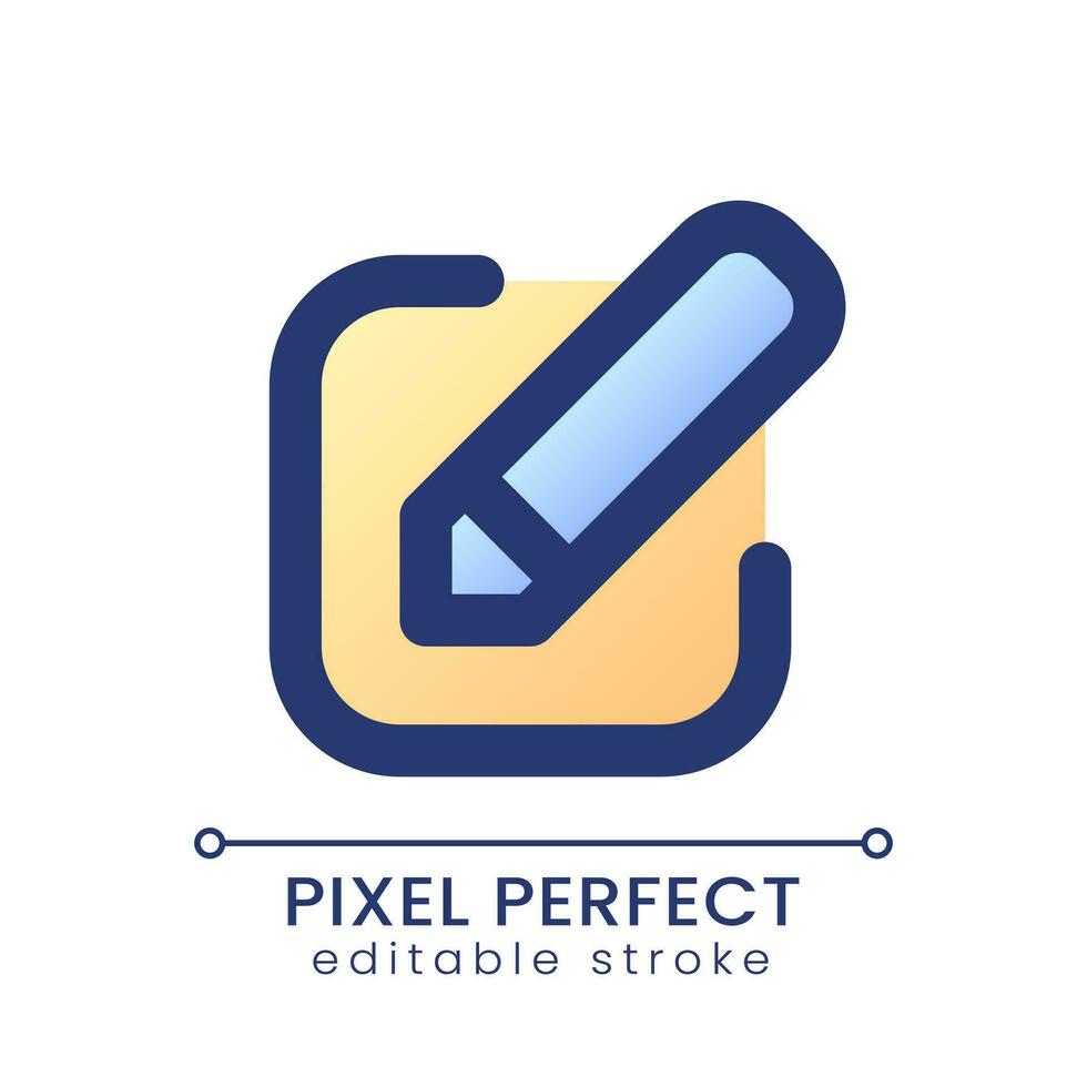 Edit pixel perfect gradient fill ui icon. Application tool. Online editor. Software feature. Modern colorful line symbol. GUI, UX design for app, web. Vector isolated editable RGB element