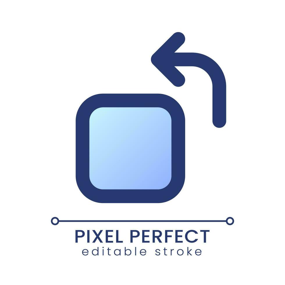 Rotate pixel perfect gradient fill ui icon. Video manipulation software. Content editing. Modern colorful line symbol. GUI, UX design for app, web. Vector isolated editable RGB element