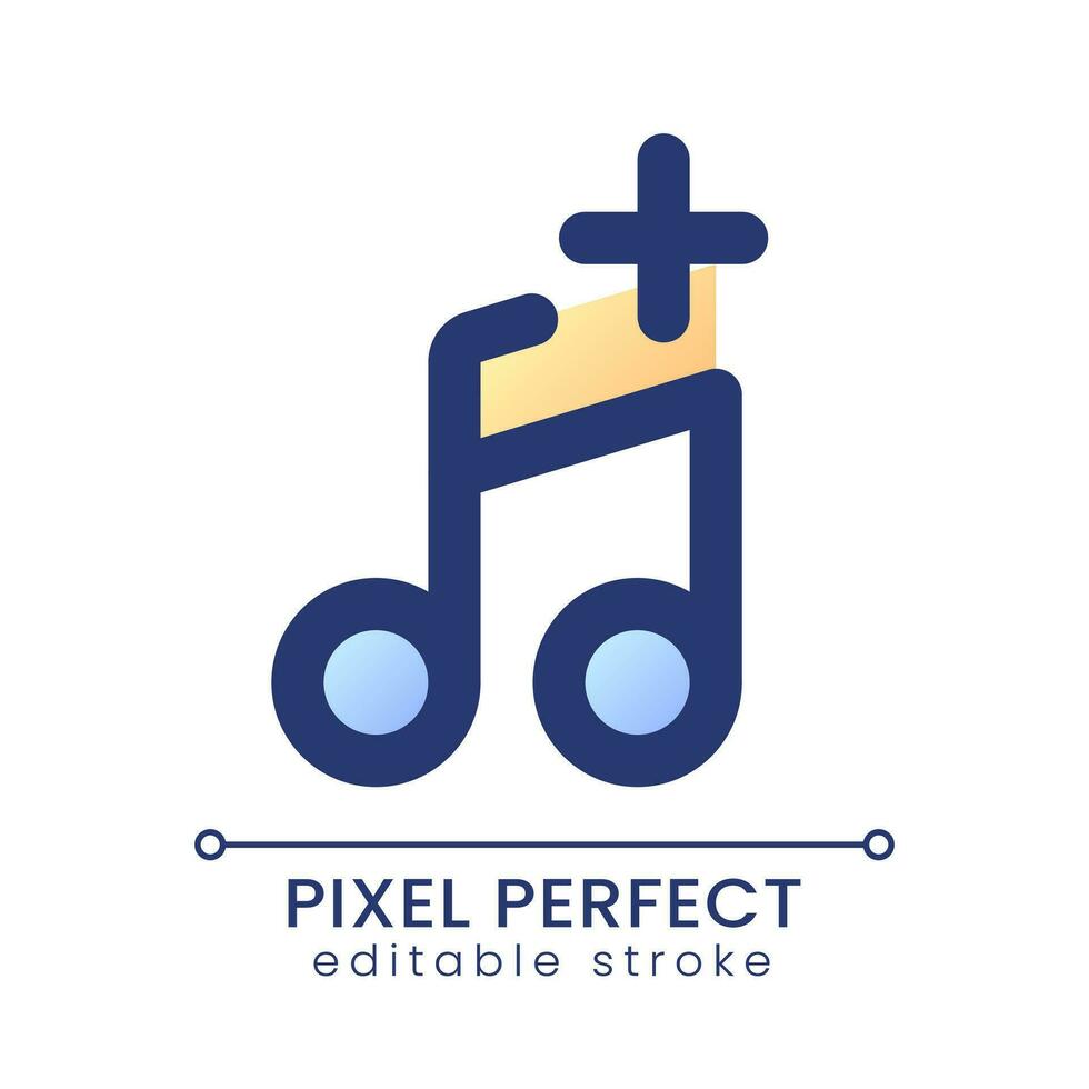 añadir audio píxel Perfecto degradado llenar ui icono. reemplazar antecedentes música. combinar imágenes y canción. moderno vistoso línea símbolo. interfaz gráfica de usuario, ux diseño para aplicación, web. vector aislado editable rgb elemento