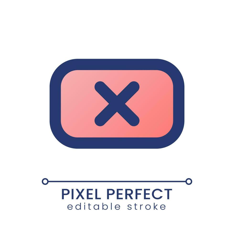 Remove background pixel perfect gradient fill ui icon. Unwanted subject in footage. Video editor online. Modern colorful line symbol. GUI, UX design for app, web. Vector isolated editable RGB element