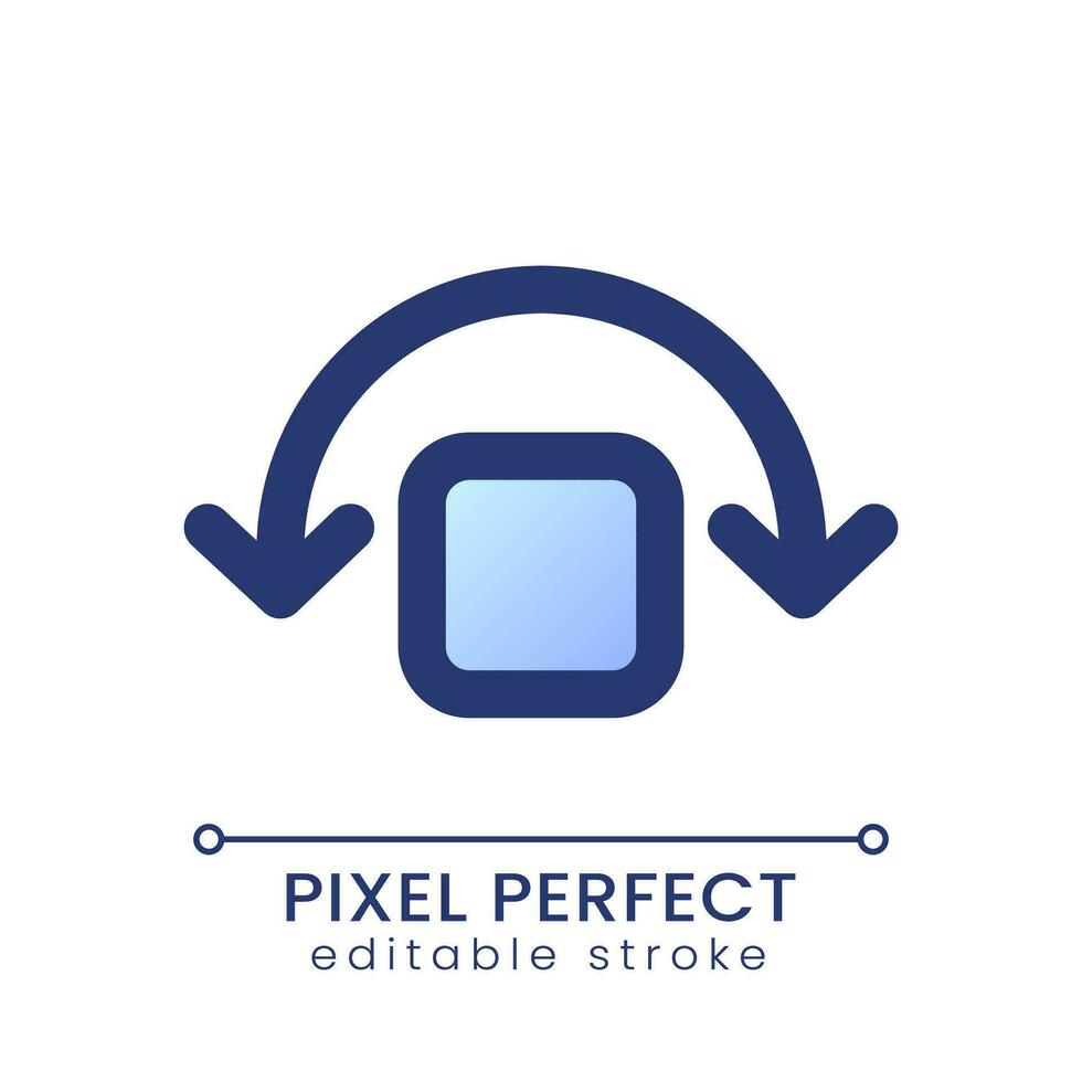 Wobble animation pixel perfect gradient fill ui icon. Camera shake. Post-production feature. Modern colorful line symbol. GUI, UX design for app, web. Vector isolated editable RGB element