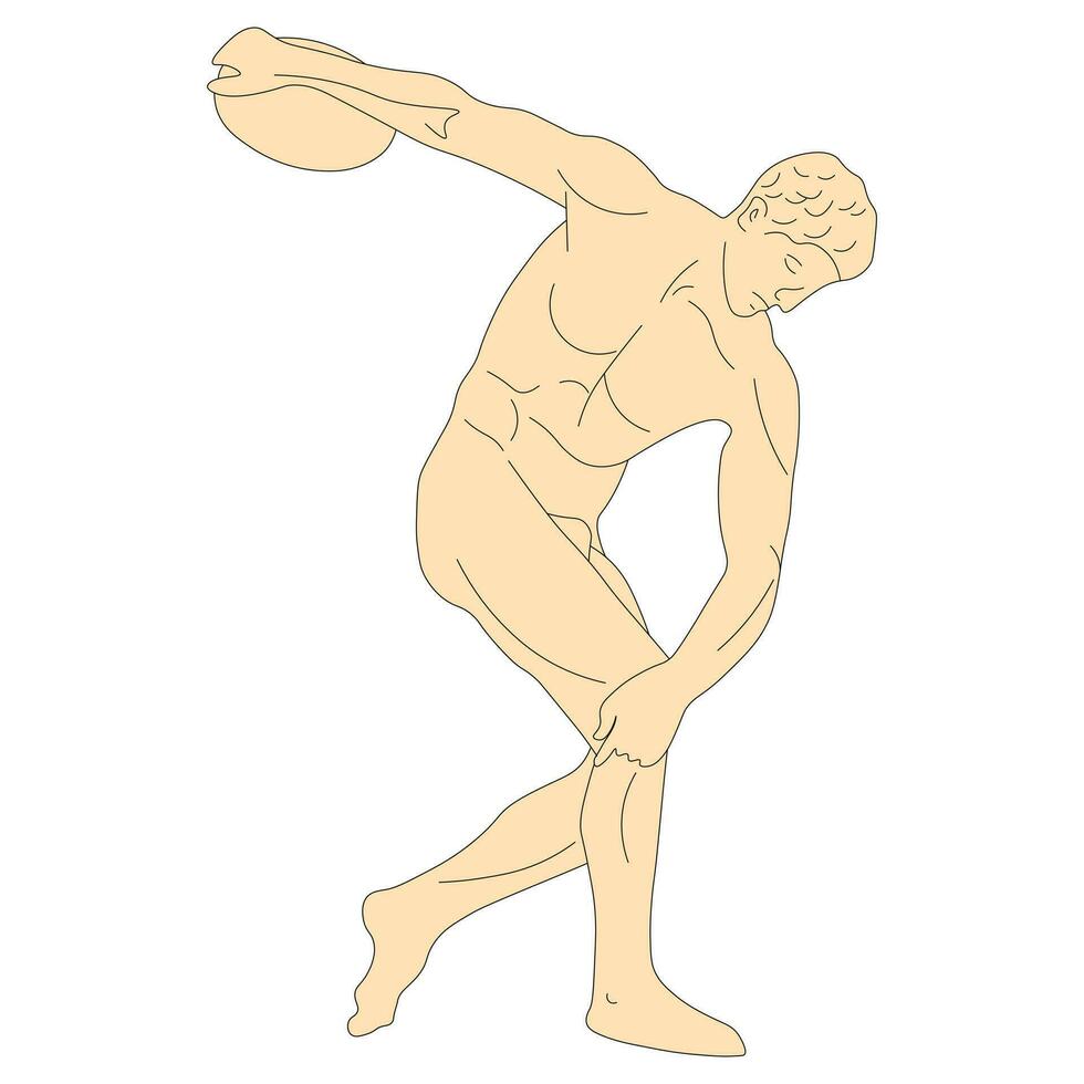 Vector illustration. Ancient Sculpture of man