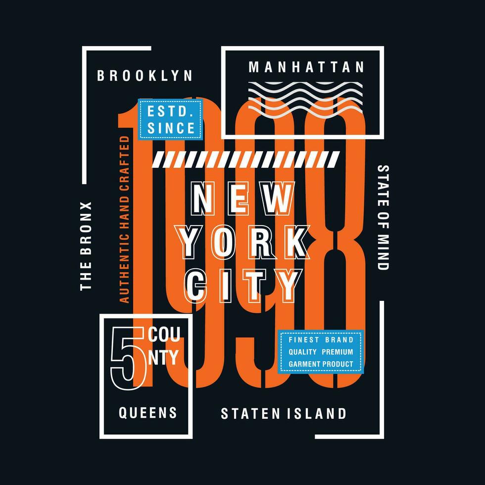 nuevo York ciudad texto marco tipografía vector, resumen gráfico, ilustración, para impresión t camisa vector