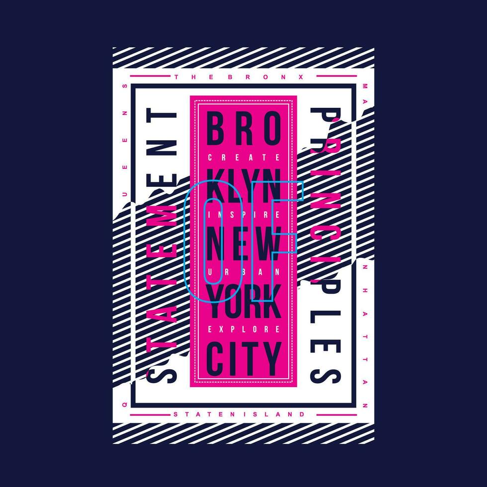 brooklyn new york city graphic design, typography vector, illustration, for print t shirt, cool modern style vector