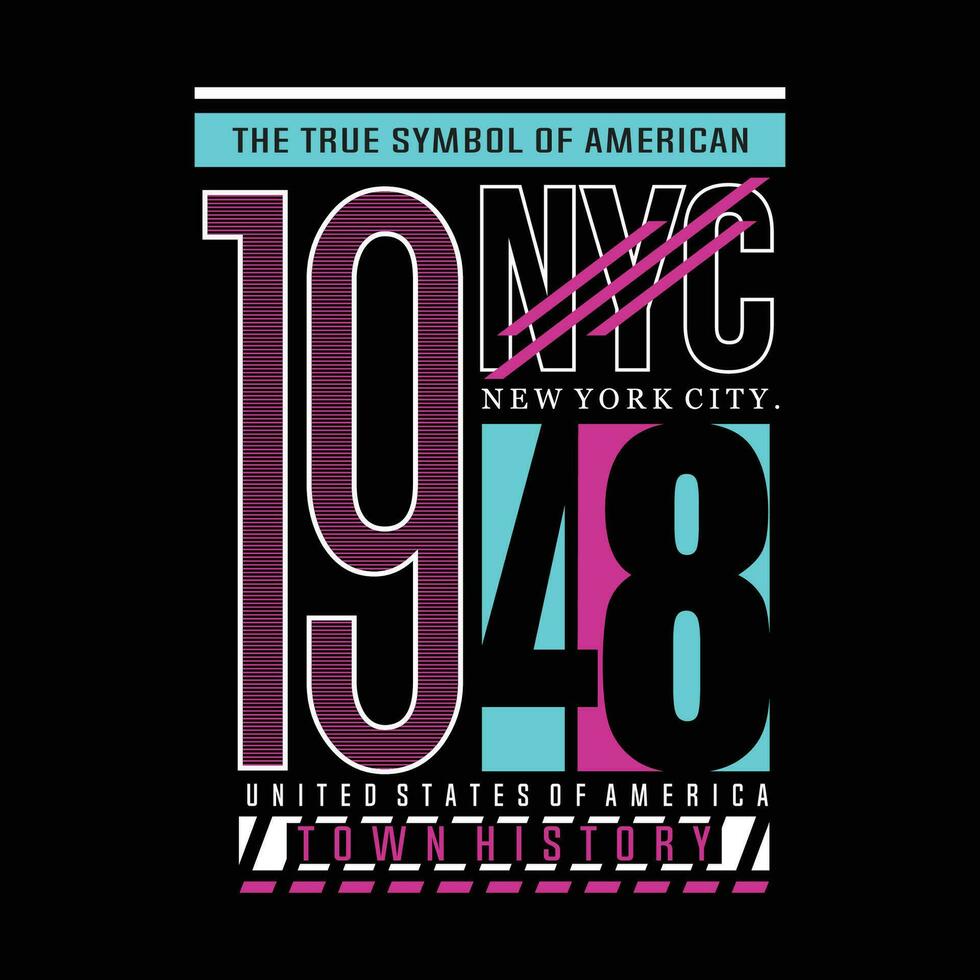 nyc with number graphic typography vector, t shirt design, illustration, good for casual style vector