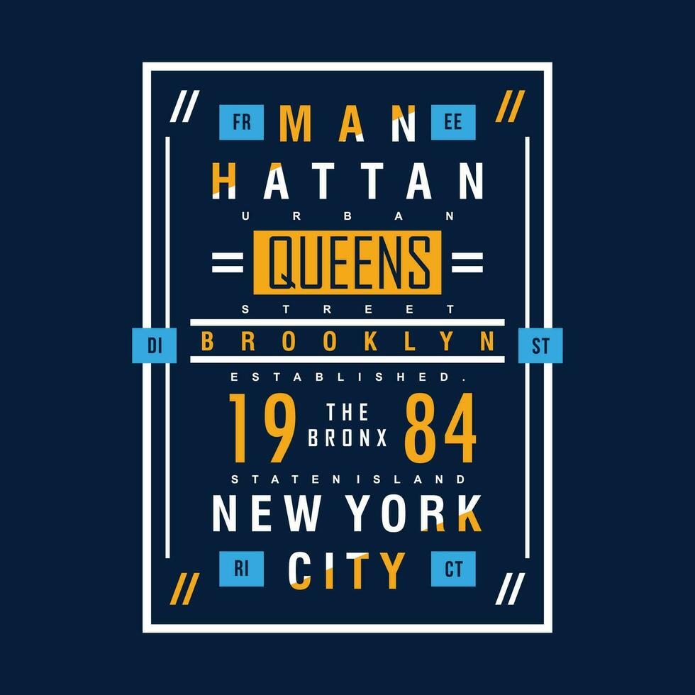 queens new york graphic design, typography vector illustration, modern style, for print t shirt