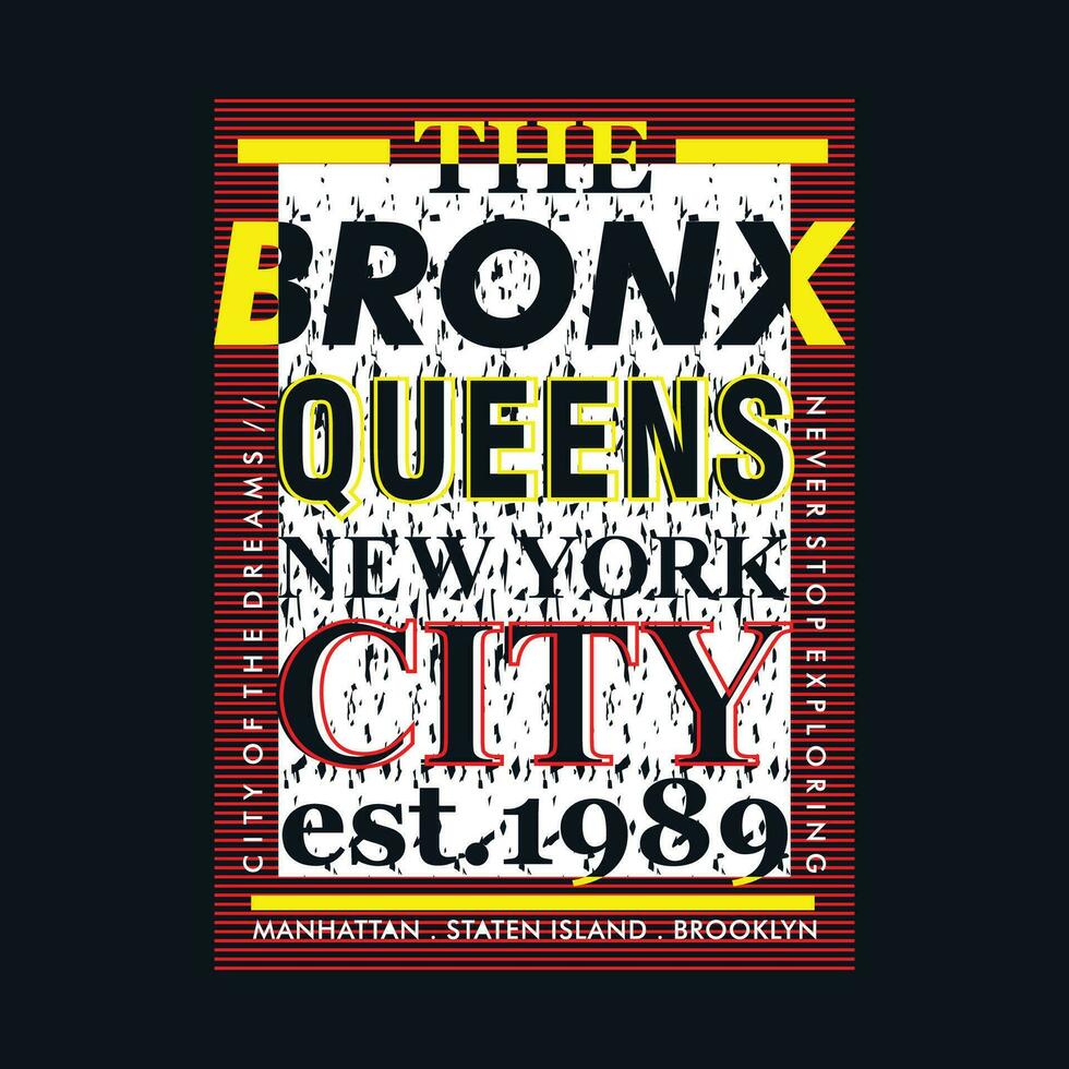 el bronx nuevo York resumen letras tipografía vector, resumen gráfico, ilustración, para impresión t camisa vector